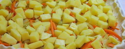 Шаг 5: овощного киша с копченой курицей