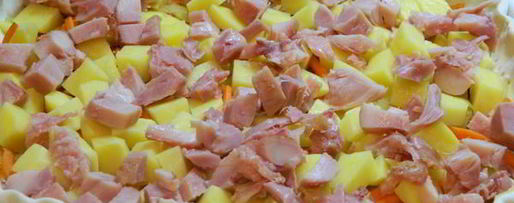 Шаг 6: овощного киша с копченой курицей