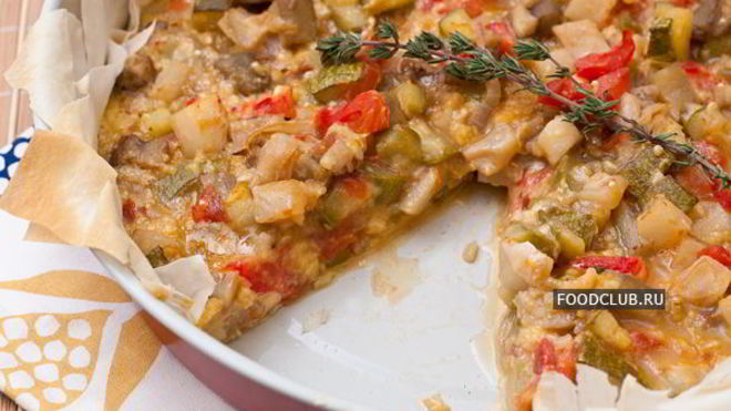 Рецепт Овощного пирога с тестом фило