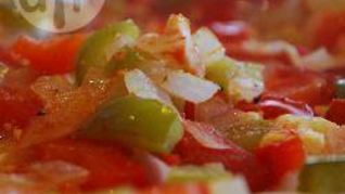 Рецепт Пирога-перевертыша из слоеного теста с овощами и фетой