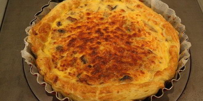 Рецепт пирога с сыром и грибами