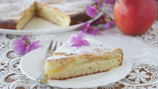 Рецепт Пирога с творогом и яблоками