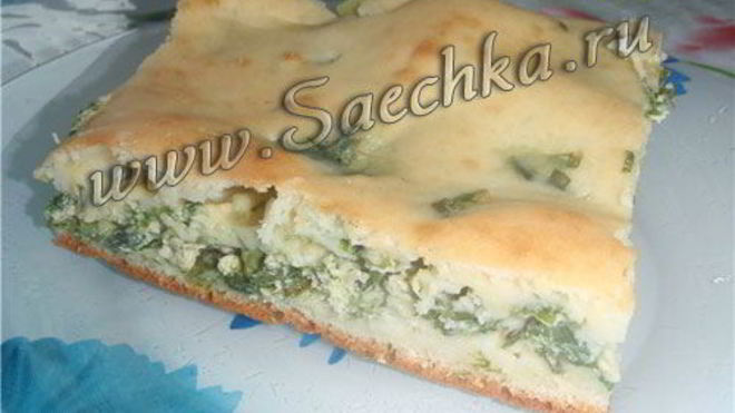 Рецепт Пирога заливного с зеленым луком и яйцом