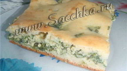 Рецепт Пирога заливного с зеленым луком и яйцом