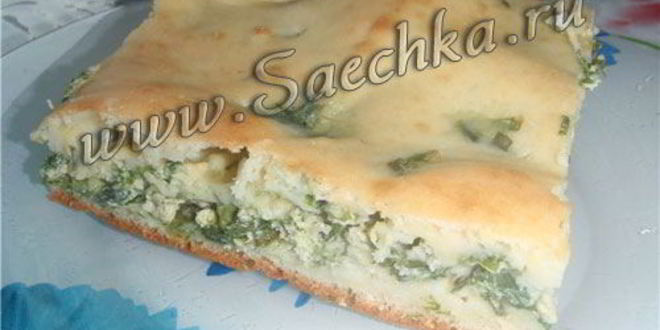 Рецепт пирога заливного с зеленым луком и яйцом