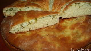 Рецепт Пирогов с тремя видами сыра, чесноком и зеленью