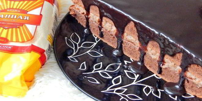 Рецепт шоколадного пирога с манным кремом
