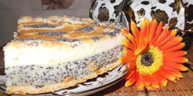 Рецепт сметанно-макового пирог с суфле