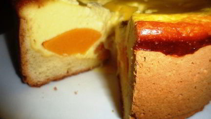 Рецепт Творожно-песочного пирог с персиками