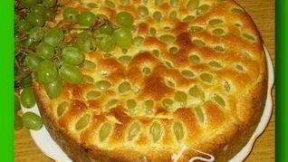 Рецепт Творожного пирога с виноградом