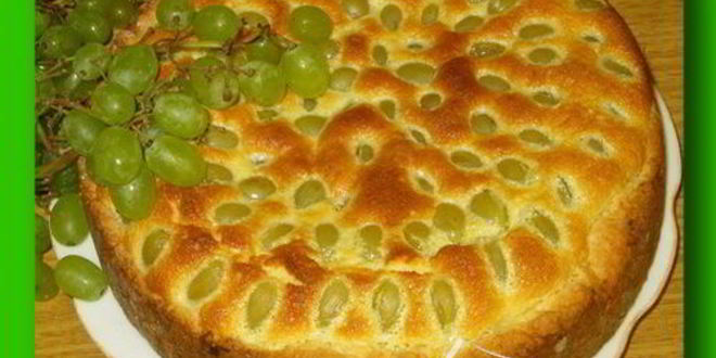 Рецепт творожного пирога с виноградом