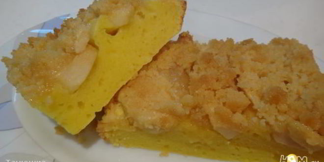 Рецепт яблочного пирога с карамельной крошкой