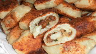 Рецепт Пирожков из творожного теста с грибами и камамбером