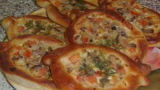 Рецепт Пирожков-лодочек с грибной начинкой