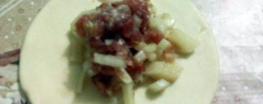 Шаг 4: треугольников с картошкой и мясом эчпочмак