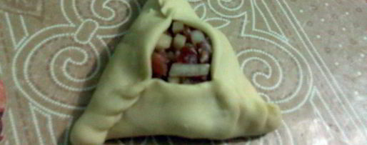 Шаг 5: треугольников с картошкой и мясом эчпочмак