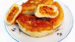 Рецепт Жареных пирожков с капустой на сковороде