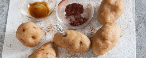 Шаг 14: пирожного картошка из марципана