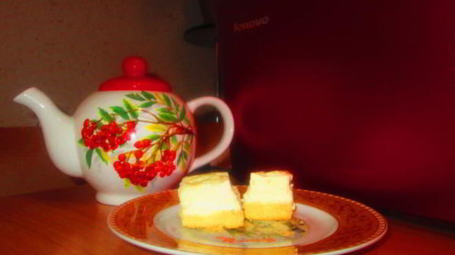 Рецепт Пирожного творожного из песочного теста