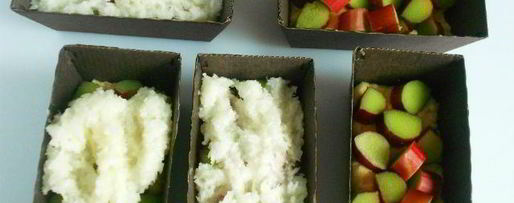 Шаг 6: пирожных с ревенем и кокосом