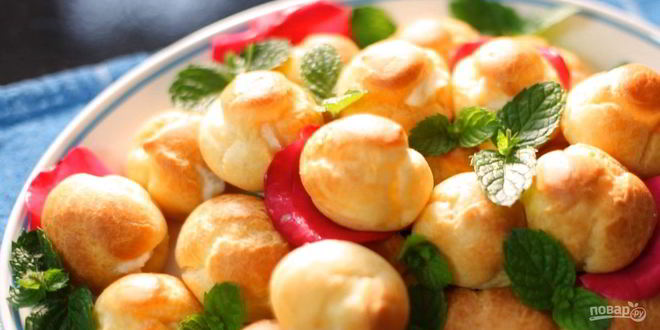 Рецепт заварных пирожных с молочным кремом