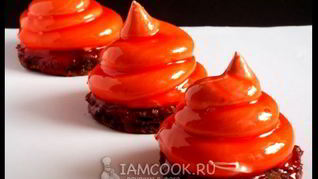 Рецепт Зефирного пирожного с малиновым конфи