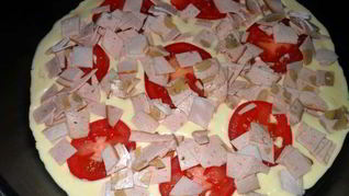 Рецепт Пиццы без сыра на сковороде