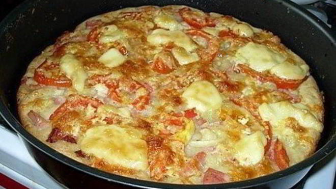 Рецепт Пиццы по-домашнему на кефирном тесте