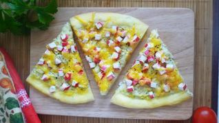 Рецепт Пиццы с кабачком и крабовыми палочками