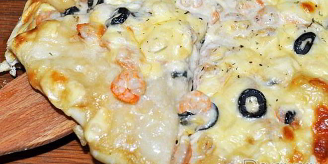 Рецепт пиццы с креветками