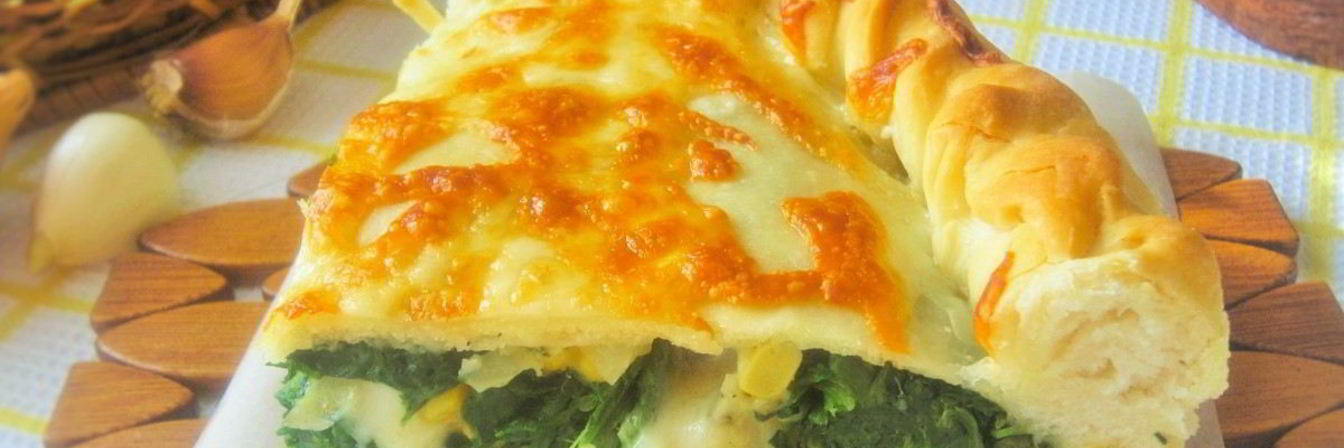 Рецепт Пиццы с сыром и шпинатом