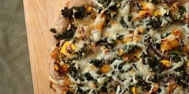 Рецепт пиццы со сквошем и капустой кале
