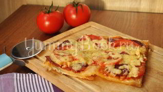Рецепт Тонкой бездрожжевой пиццы