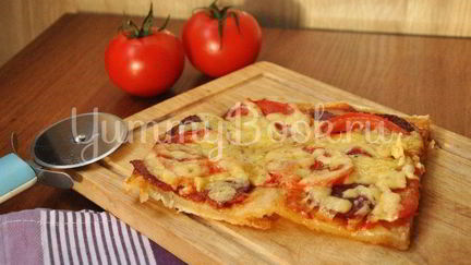 Рецепт Тонкой бездрожжевой пиццы