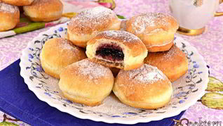 Рецепт Дрожжевых пончиков с начинкой