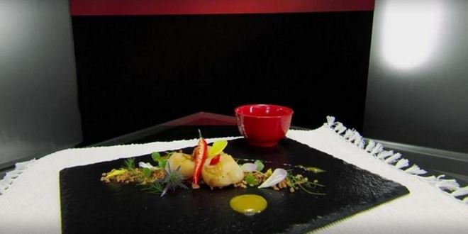 Рецепт морского гребешка на прянике с мандариновым кремом