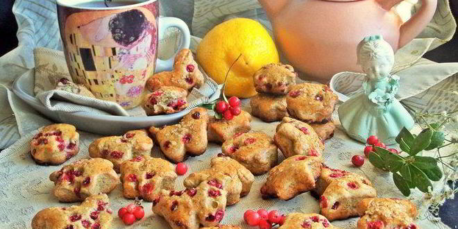 Рецепт пряников с брусникой на цельнозерновой муке
