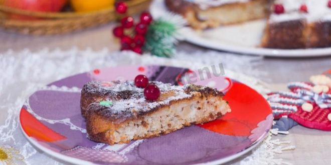 Рецепт диетической шарлотки из геркулеса с яблоками