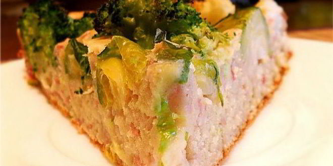 Рецепт овощной шарлотки с грудинкой