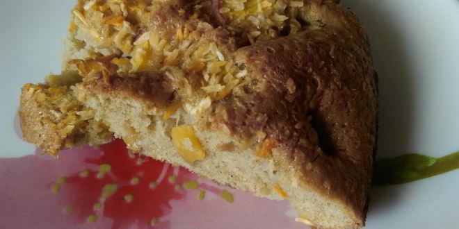 Рецепт шарлотки с персиками