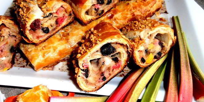 Рецепт штруделя из ревеня и изюма