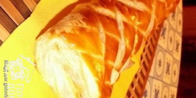 Рецепт штруделя с омлетом и ветчиной