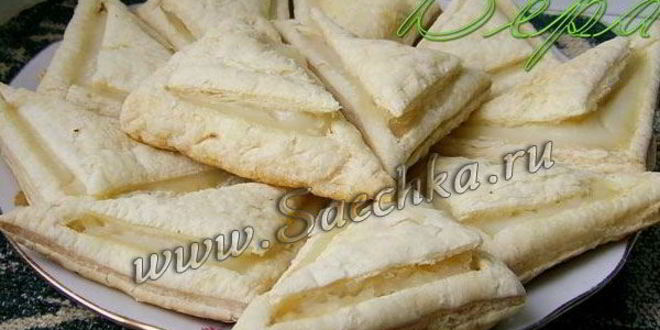 Рецепт слоек из слоеного теста с ванильным кремом