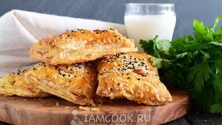 Рецепт Слоек с колбасой и сыром