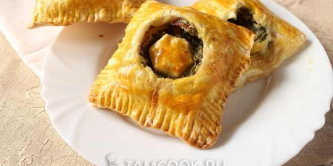 Рецепт слоек с сыром и свекольными листьями