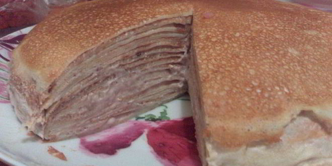 Рецепт блинного торта с банановым кремом