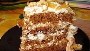 Рецепт Домашнего торта Трухлявого пень на кефире