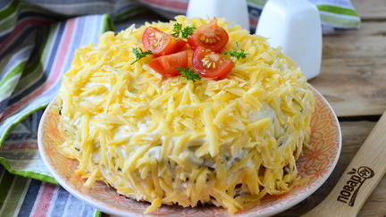 Рецепт Кабачкового торта с помидорами и сыром