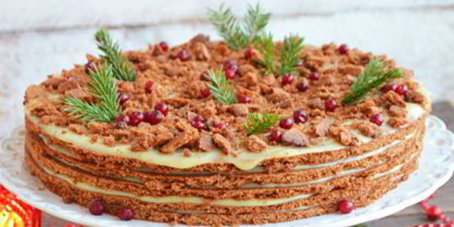 Рецепт пряничного наполеона с брусникой