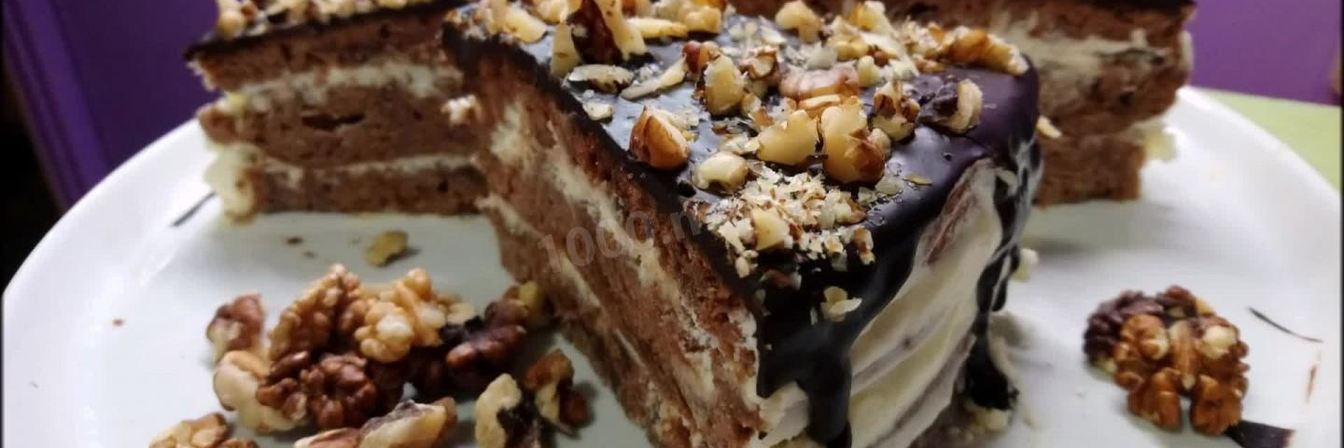 Рецепт Торта Черного принц со сметанным кремом и сливками